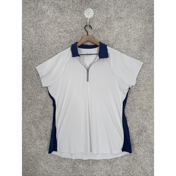Peter Millar Tops - High Hampton Peter Millar Women Polo Shirt Top XL 1/4 Zip Short Sleeve